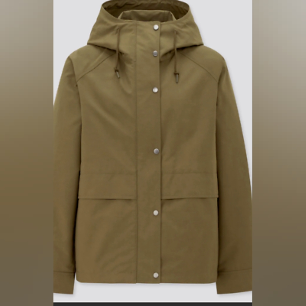Uniqlo Women's Hooded Oversized Parka Jacket Dark Green Medium